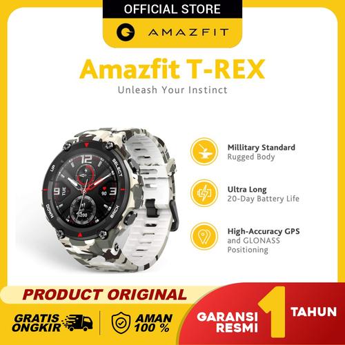 Foto Produk Amazfit T-Rex Smartwatch With 12 Military Certification Garansi Resmi - Camo Green dari Amazfit Official