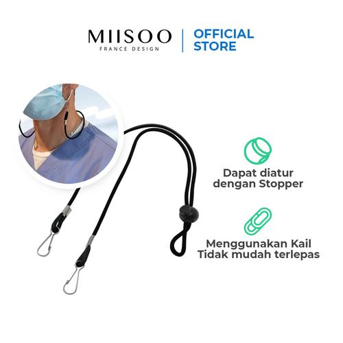 Foto Produk MIISOO Tali masker Tali Hijab / Tali Pengait Kepala / Headloop - TALI HITAM dari Miisoo Official Shop