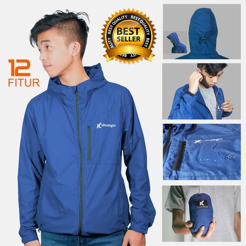 Foto Produk JAKET MULTIFUNGSI ULTRALIGHT HAMPANG - WATERPROOF - WINDPROOF - Biru Tua, S dari Rumah Komunitas Official