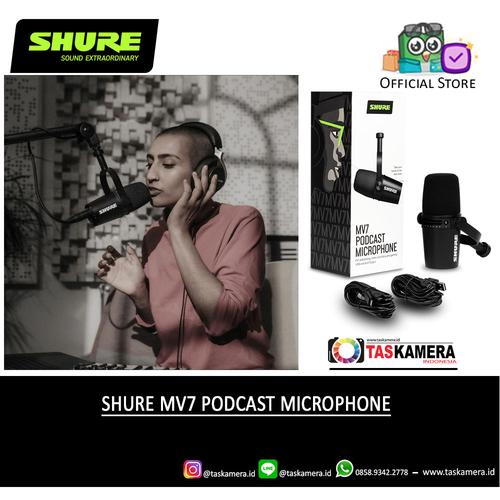 Foto Produk SHURE MV7 Podcast Microphone - SHURE Mic MV7 dari taskamera-id