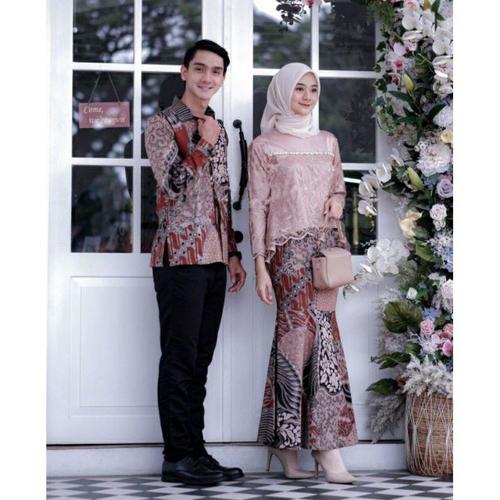 Foto Produk BATIK KEBAYA BRUKAT KEMEJA PRIA BAJU COUPLE SERAGAM PESTA KELUARGA - Latte dari MELYSA BATIK