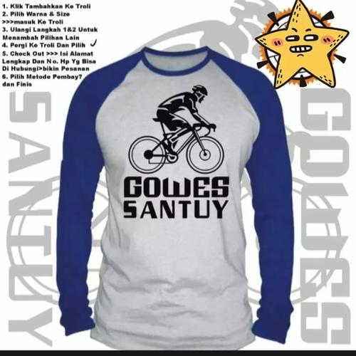 Foto Produk Kaos Lengan Panjang Pria/Wanita "Gowes Santuy" Vol.2 - Navy, M dari FERDINANDTOSERBA.ID