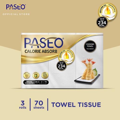 Foto Produk Paseo Calorie Absorbs Cooking Towel Roll White Emboss 70 Sheets 3 Roll dari Paseo Tissue Official