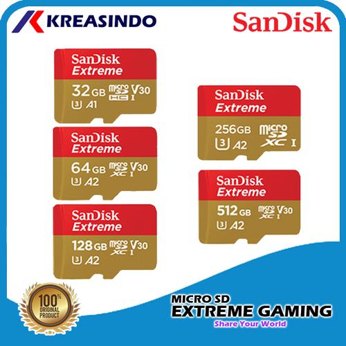 Gambar Sandisk Extreme A2 Microsd Mobile Gaming 32gb 64gb 128gb 256gb 512gb - 32gb dari Kreasindo Online Jakarta Pusat Tokopedia