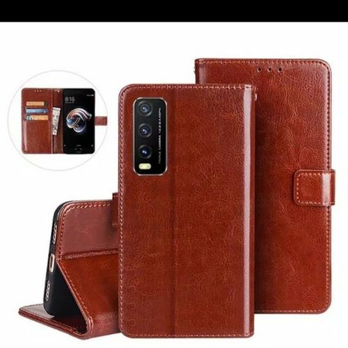 Foto Produk Flip Cover Kulit Leather Case Vivo Y20 Y20i Y20s Book Kulit Dompet dari sense accessories