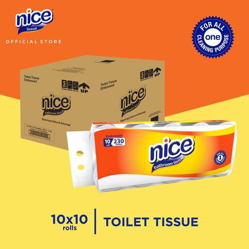 Foto Produk Karton - Nice Tissue Toilet Roll Core Emboss 10 Roll x 10pcs dari Paseo Tissue Official