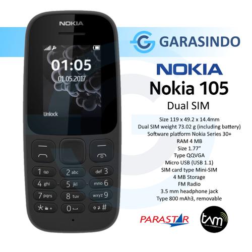 Foto Produk Nokia 105 Garansi Resmi - Hitam dari Garasi.ku