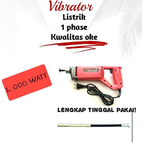 Jual vibrator listrik concrete vibrator electric 1 phase plus selang