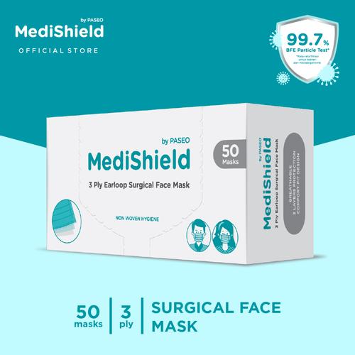 Foto Produk Medishield by Paseo Masker Surgical Earloop 3Ply Box Isi 50 Pcs / Box dari Paseo Tissue Official