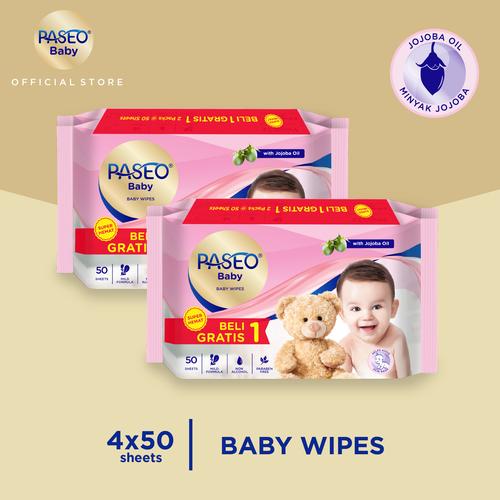 Foto Produk Paseo Baby Tissue Basah Jojoba 50 Sheets x 2 Pack (Buy 1 Get 1 FREE) dari Paseo Tissue Official