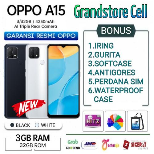 Foto Produk OPPO A15 RAM 3/32 GB GARANSI RESMI OPPO INDONESIA - Hitam No Bonus dari Grandstore cell