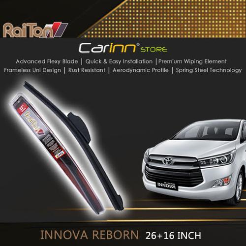 Foto Produk Raiton Sepasang Wiper Frameless Kaca Depan Innova Reborn 26" & 16" dari Carinn Store