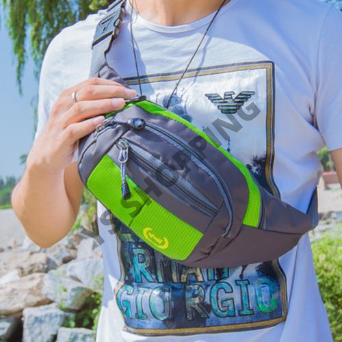 Foto Produk Tas selempang pria Tas sling back pack waist bag pinggang - Biru - Hitam dari YS SHOPPING