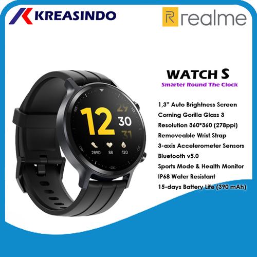 Foto Produk Realme Watch S Smartwatch Garansi Resmi - Hitam dari Kreasindo Online