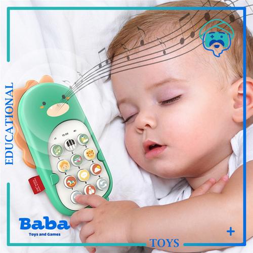 Foto Produk Mainan Edukasi Bayi Telepon Handphone HP Musik Phone Dinosaurus - Hijau dari Baba Toys and Games