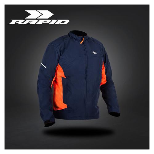 Foto Produk Jaket BIGSIZE riding RAPID AGRESSIVE windproof reflektif printing - Navy/Orange dari Rapidjacket