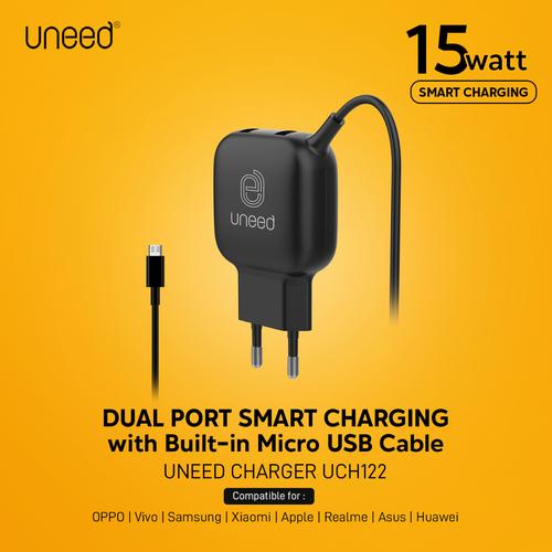 Foto Produk UNEED Smart Charger Triple Output 15w with Micro USB Cable - UCH122 dari Uneed Indonesia