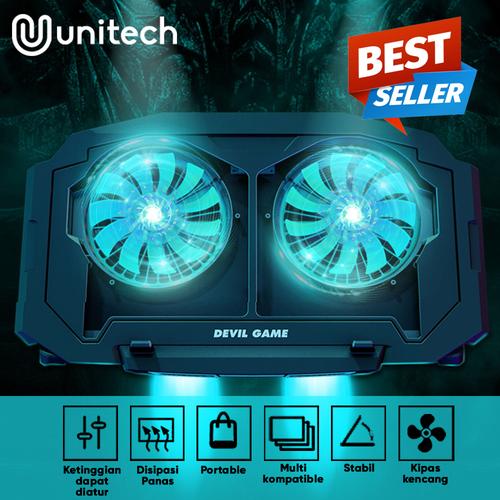 Foto Produk Unitech Notebook Cooler Gaming Coolingpad Pendingin Laptop 2 Kipas 020 dari Unitech Official