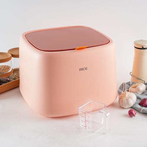 Foto Produk ARAMI Rice Dispenser Container Storage Box | Tempat Penyimpanan Beras - Merah Muda dari Arami Lifestyle