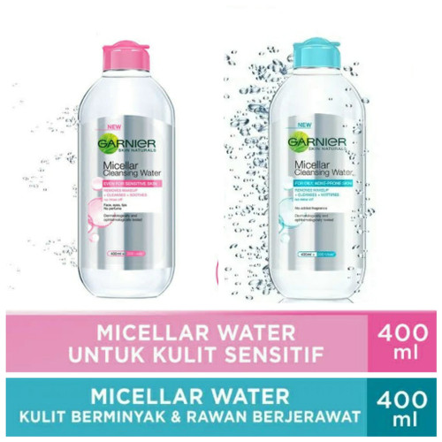 Foto Produk Garnier Micellar Water Cleansing 400 mL Pink/ Blue - PINK dari joko swalayan