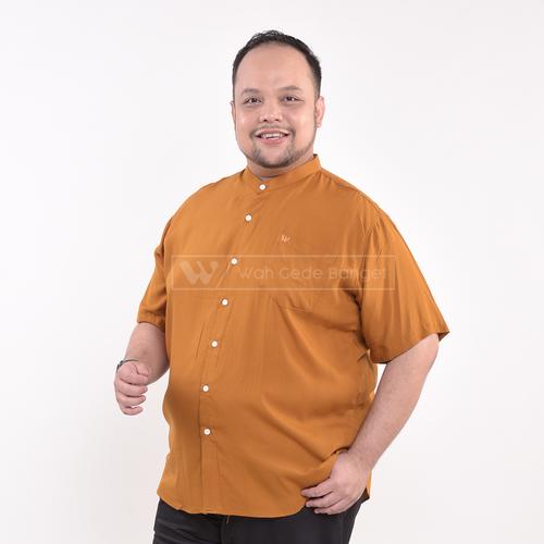 Foto Produk Kemeja Kerah Shanghai Lengan Pendek Bigsize Pria Jumbo Besar XL XXL - MUSTARD, XL dari WGB