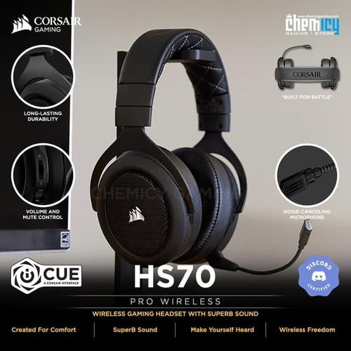 Jual Corsair HS70 Pro Wireless 7.1 Surround Sound Gaming Headset - Hitam -  Jakarta Pusat - Chemicy Gaming | Tokopedia