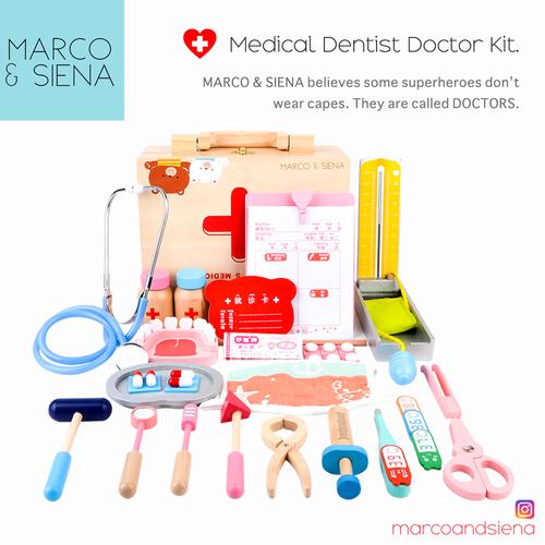 Foto Produk Mainan Anak Dokter Kayu MNS Medical Dentist Doctor Kit | Edukatif dari Marco Siena Official