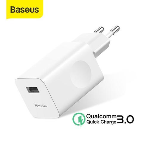 Foto Produk KEPALA CHARGER BASEUS 24W QUICK CHARGER QC3.0 - Putih dari Baseus Official Store