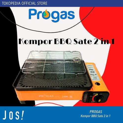 Foto Produk PROGAS KOMPOR GAS PORTABLE FUNGSI 2 in 1 BBQ DAN SATE KUALITAS SNI - Kompor Only dari J O S