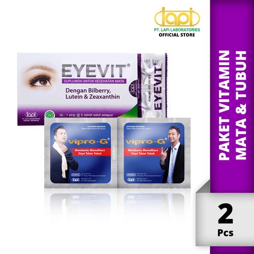 Gambar Paket Vitamin Mata & Tubuh - EYEVIT Tablet 1 Strip & VIPRO-G 1 Strip dari Lapi Official Shop Jakarta Utara Tokopedia