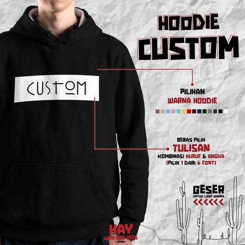 Foto Produk HOODIE CUSTOM GRATIS REQUEST TULISAN | HAY WITH HER TEES - M, Hitam dari Don't Forget Your Things