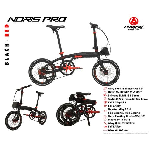 Foto Produk Sepeda Lipat PACIFIC NORIS PRO 16" ALLOY - Black Gold dari Travelholic Store