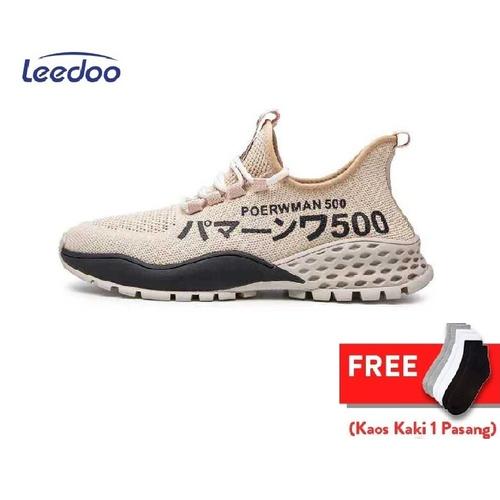 Foto Produk Leedoo Sepatu Pria Sneakers Running Spatu Casual Young Lifestyle MR120 - Cokelat, 39 dari Leedoo
