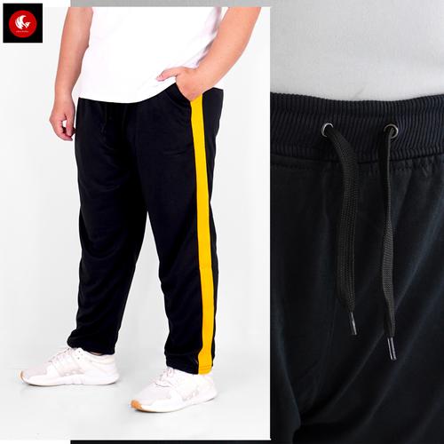Foto Produk Okechuku VARO BIG SIZE Celana Panjang Jogger Side List Samping JUMBO - Hitam-Kuning dari Okechuku