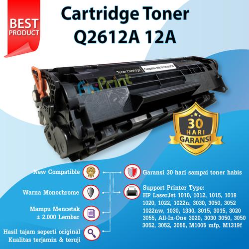 Jual Toner Compatible HP 12A Q2612A - Cartridge HP LaserJet 1018 1020 1022  - Jakarta Timur - FixPrint Jakarta | Tokopedia