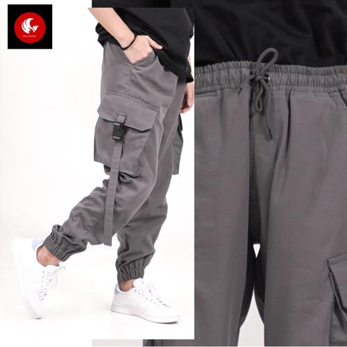 Foto Produk Okechuku ARTHA Celana Hypebeast Celana Wanita Celana Cargo Jogger Pant - Abu-abu, S dari Okechuku