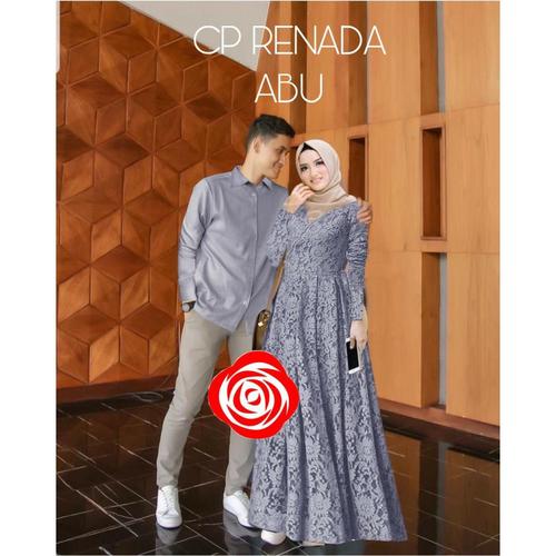 Gambar Gamis Brukat Couple Pasangan Terbaru - Couple Renanda - Size L,XL - - Abu-abu, Cowo L cewe M dari provence012 Jakarta Barat Tokopedia