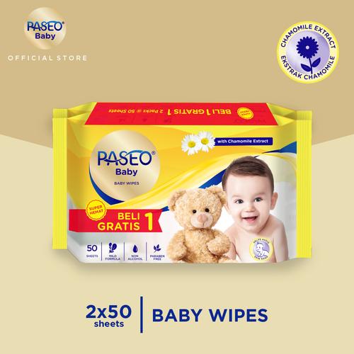 Foto Produk Paseo Baby Tissue Basah 50 Sheets (Buy 1 Get 1 FREE) dari Paseo Tissue Official