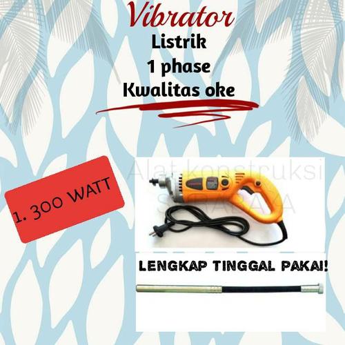 Jual vibrator listrik concrete 1 phase 1.300 watt lengkap H.35mm P.3m