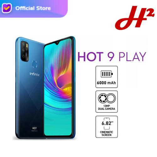 Foto Produk Infinix Hot 9 Play 2/32 - RAM 2GB / ROM 32GB - Garansi Resmi - Cyan dari H2 Cellular