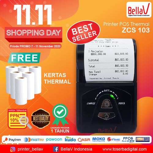 Foto Produk Printer Thermal Bluetooth BellaV ZCS 103 Support Paytren iReap Fastpay dari Blanjasukasuka