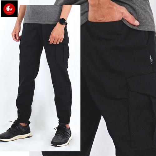 Foto Produk Okechuku DAVE Celana Cargo Panjang Cargo Pants Cargo Jogger Cargo Pria - Hitam, XL fit to XXL dari Okechuku