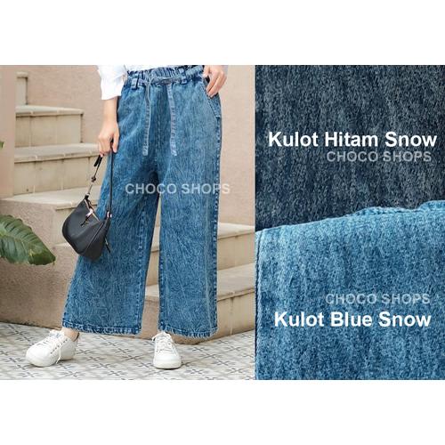 Foto Produk CELANA KULOT JEANS POLOS SNOW - XL, Hitam Snow dari Choco Shops