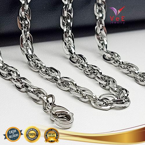 Foto Produk Kalung Titanium Stainless Steel Asli Perak Rantai Ulir 60cm - VeE dari Vee Jewelry