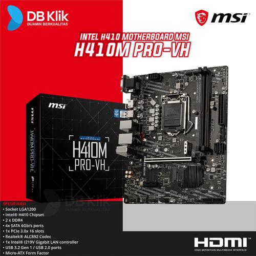 Foto Produk Motherboard MSI H410M PRO-VH - MB MSI H410 M Pro VH dari dbclick