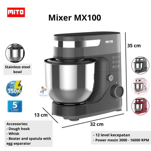Gambar Mixer Mito MX100 Standing Stand Com MX100 Kapasitas Jumbo 5 Liter - Hitam dari KimberlyOnShop Jakarta Utara Tokopedia