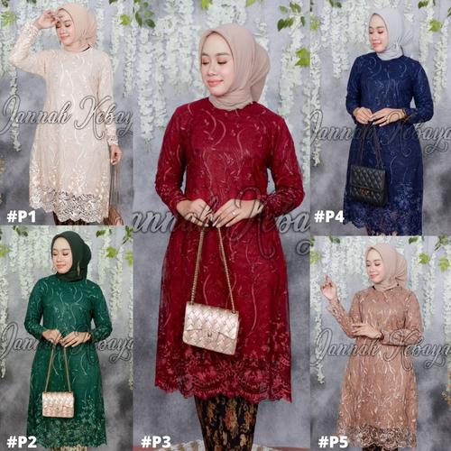 Foto Produk Atasan Kebaya Wanita Tunik Tulle Muslim Padang Maroon Dan Warna Lain dari Matahari Fashion Store
