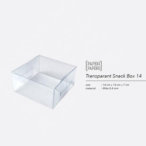 Foto Produk Transparent Snack Box (14x14x7 cm) - Kotak Bening Mika Transparan dari {Paperi Papero}
