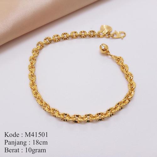 Foto Produk M41501 Gelang Tangan Rantai Nori Ukir 24karat Gold Missi Jewelry dari Missi Fashion Jewelry