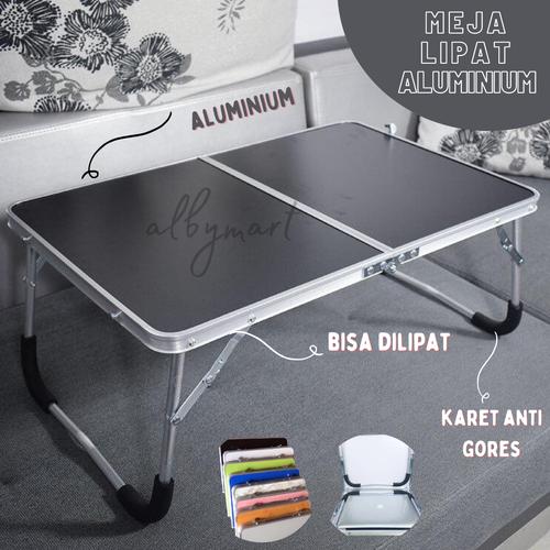 Foto Produk Meja Lantai Lipat Alumunium - Meja Belajar LAPTOP Serbaguna ALUMINIUM - Merah Muda dari cabokimurah